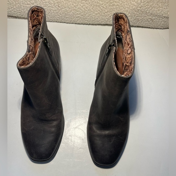 Lucky brand Brown Leather malvelia booties Chelsea Stack Heels Women’s 8M - Picture 6 of 11